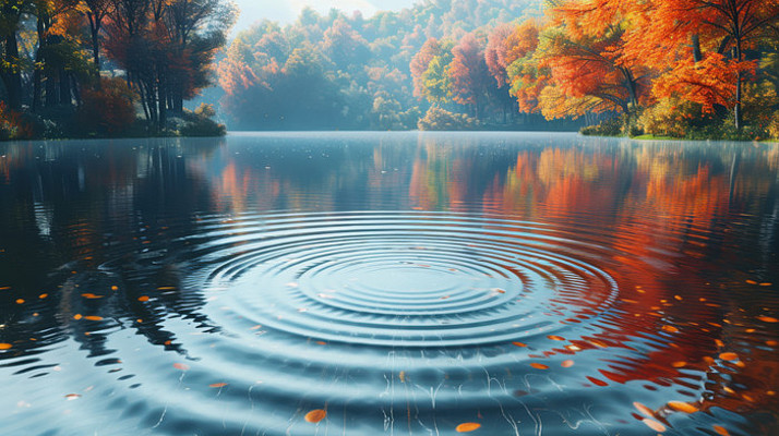 秋天的水面上泛起的涟漪 秋天的水面上泛起的涟漪