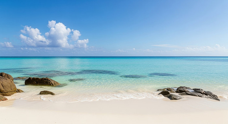 热带海岛的宁静海滩 热带海岛的宁静海滩