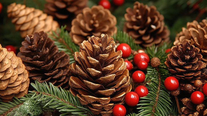 圣诞节松果装饰细节 圣诞节松果装饰细节