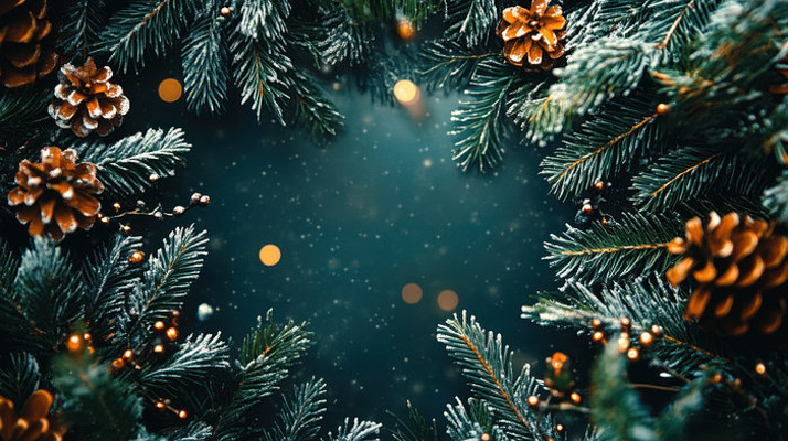圣诞节雪松边框素材 圣诞节雪松边框素材