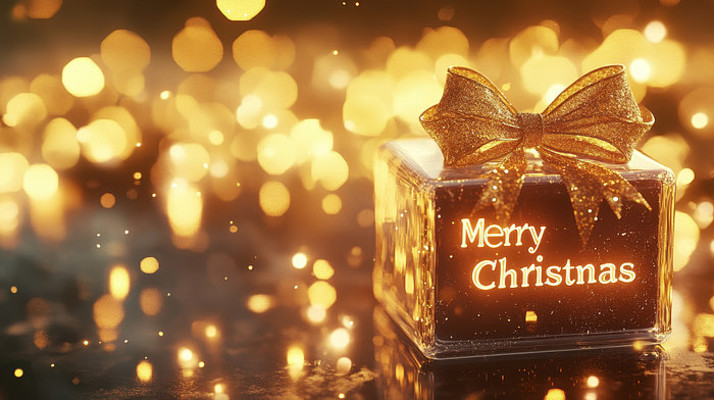 圣诞礼物与金色光芒 圣诞礼物与金色光芒