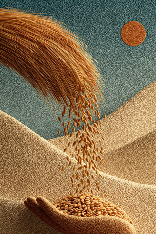 手接洒落麦粒田园场景 手接洒落麦粒田园场景