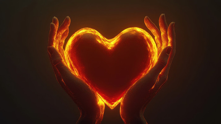 双手抱起的红色爱心 双手抱起的红色爱心
