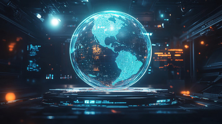 数字信息全球互联地球全息影像