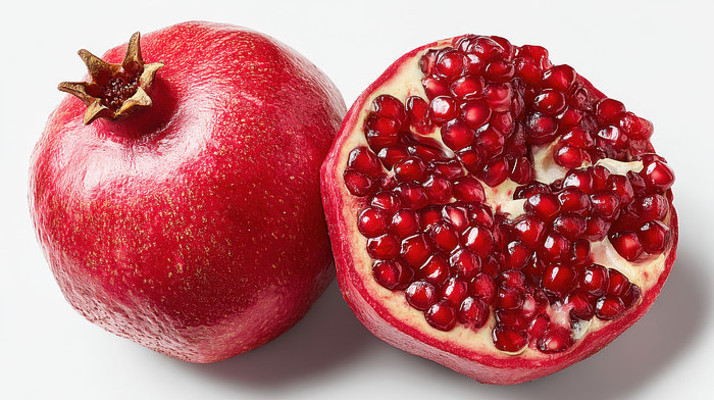 完整及切开的新鲜石榴 完整及切开的新鲜石榴