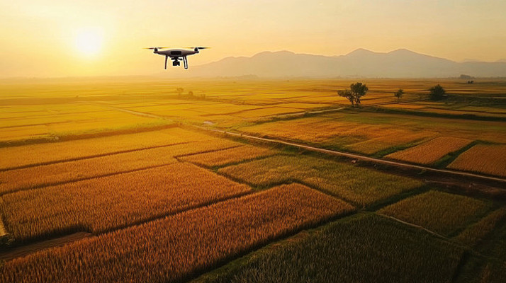 无人机航拍金色稻田 无人机航拍金色稻田