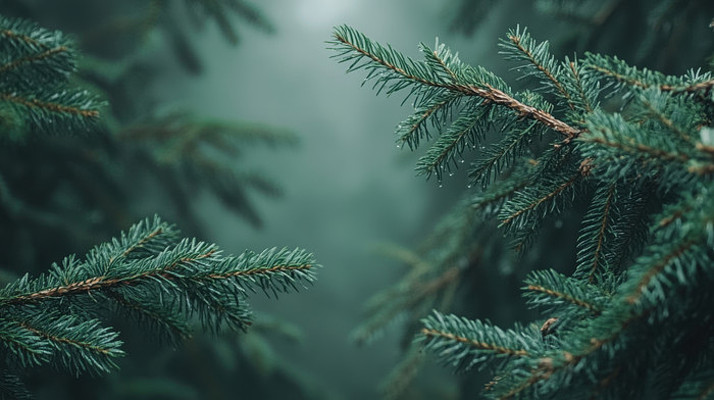 雾霭中的松枝 雾霭中的松枝