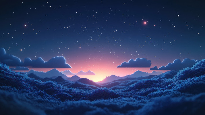 星空下的云海 星空下的云海