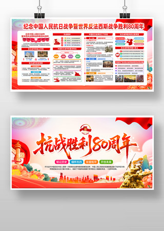 抗战胜利80周年展板背景板