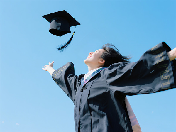 抛起学士帽的毕业生 抛起学士帽的毕业生