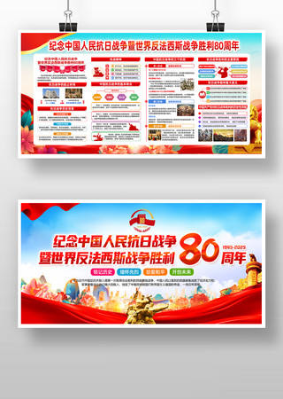 纪念抗战胜利80周年宣传展板