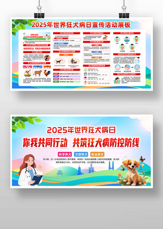 2025年世界狂犬病日宣传栏展板 2025年世界狂犬病日宣传栏展板
