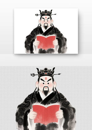 水墨风格艺术插画阎罗王 水墨风格艺术插画阎罗王