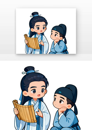 小书生作讲解校园文化卡通智