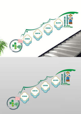 健康饮食光盘行动楼梯文化墙 健康饮食光盘行动楼梯文化墙
