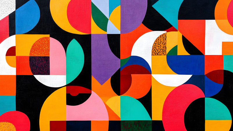 彩色不规则色块孟非斯抽象背景图片 彩色不规则色块孟非斯抽象背景图片