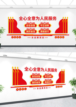 为人民服务党建宣传墙