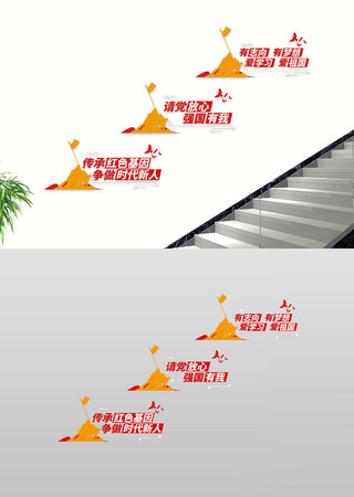 传承红色基因培育时代新人少先队楼道文化墙