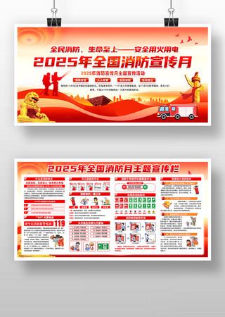 2025年全国消防日展板 2025年全国消防日展板