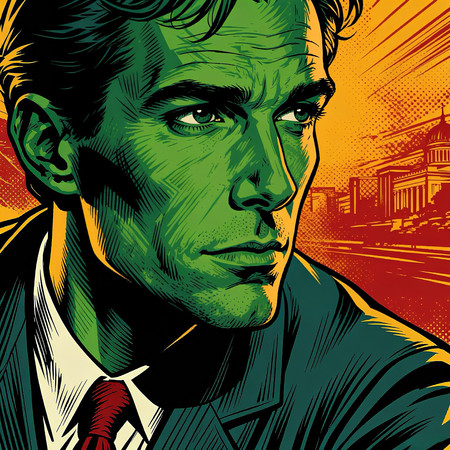 欧美男性头像主题的手绘插画 欧美男性头像主题的手绘插画