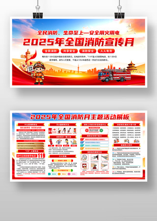 2025全国消防宣传月展板设计 2025全国消防宣传月展板设计