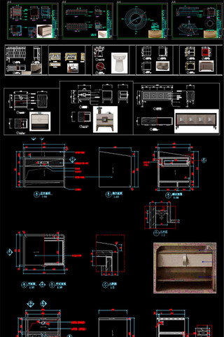 床头边柜CAD图集