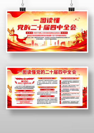 一图读懂党的二十届四中全会精神展板 一图读懂党的二十届四中全会精神展板