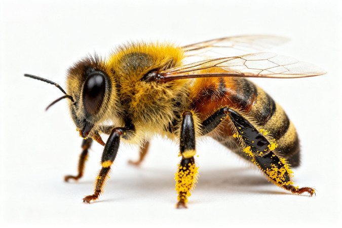 蜜蜂特写展现其黄黑相间身体及绒毛细节 蜜蜂特写展现其黄黑相间身体及绒毛细节