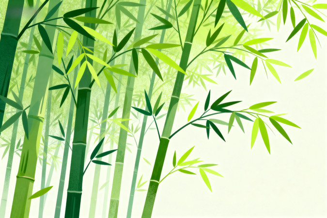竹林插画清新绿意 竹林插画清新绿意