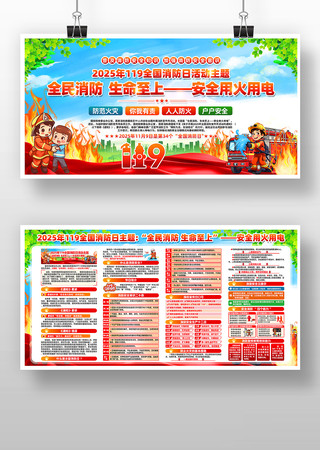 2025年全国消防日消防宣传月主题展板 2025年全国消防日消防宣传月主题展板