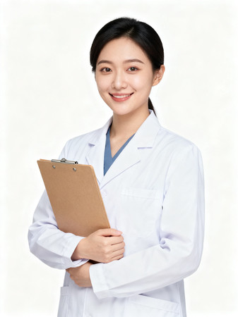 医生手持文件夹微笑站立 医生手持文件夹微笑站立