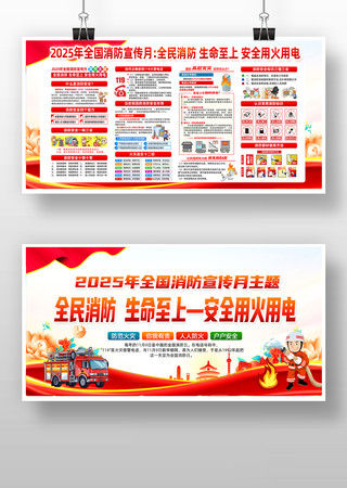 2025年全国消防日消防宣传月展板 2025年全国消防日消防宣传月展板