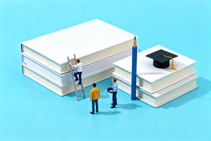 微型人物与书本的创意场景 微型人物与书本的创意场景