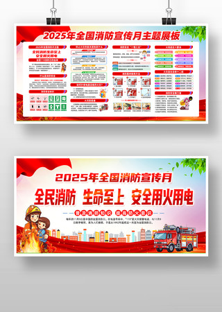 2025年全国消防日展板 2025年全国消防日展板