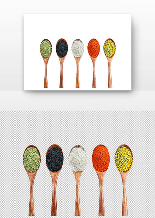 五色香料盛于木勺 五色香料盛于木勺