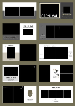 一家四口亲子全家福模版