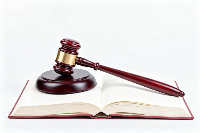 法槌与法律书籍象征司法公正 法槌与法律书籍象征司法公正