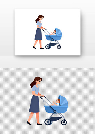 母亲推婴儿车母子互动温馨画面 母亲推婴儿车母子互动温馨画面