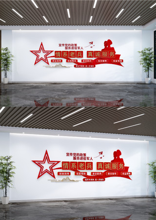 情系老兵真诚服务文化墙 情系老兵真诚服务文化墙