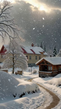 ����ѩ���е�ľ�����ѩ