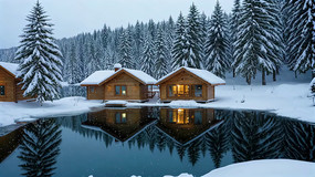 ѩ��ɭ�ֺ���ľ�ݾ���