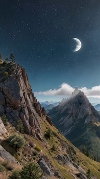 ��ҹ�µ�ɽ����Ȼ����