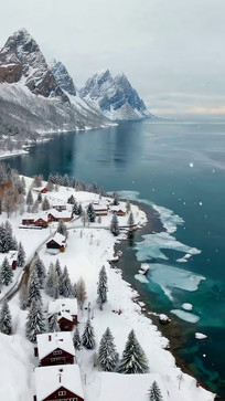 ����ѩɽ�µĺ�����ׯ�羰