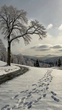 ����ѩ����ѩ���ǵ���ľ���㼣