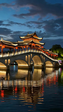 �ŷ�����ҹ��ˮ�浹Ӱ