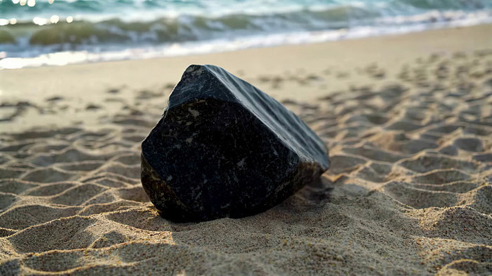 海滩上的黑色岩石 海滩上的黑色岩石