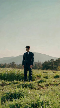 ����վ���ڲݵ�ɽ��