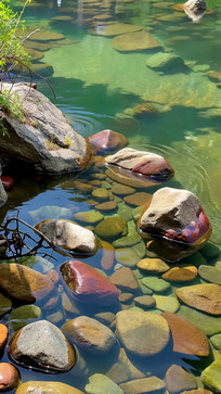 �峺ˮ���еĶ��ʯͷ