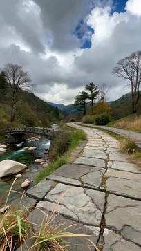 ɽ��ʯ����ʯ��·��Ȼ���