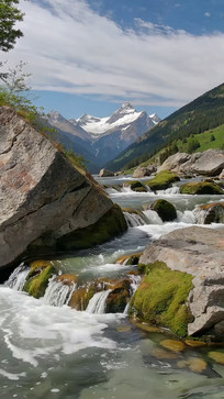 ɽ��Ϫ����Զ��ѩɽ�羰